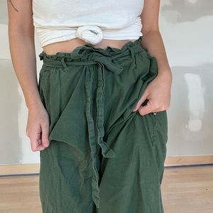 Linen high waist pants